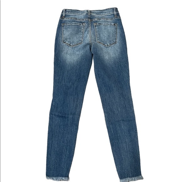 KanCan Distressed Skinny Leg Blue Jeans, size 27, 5 pockets, style #VBK1375A. - Picture 4 of 7